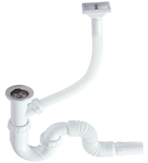 S Siphon With Flexible Pipe And Overflow (Ø32-50) (Vertical)