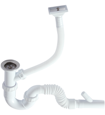 Siphon With Overflow ,flexible Pipe And Machine Connection (Ø32) (Vertical)