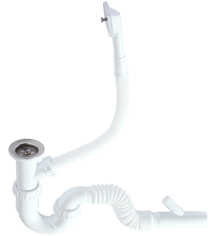 Siphon With Overflow ,flexible Pipe And Machine Connection (Ø32) (Side)