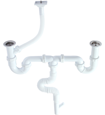 S Siphon With Double Flexible,overflow And Machine Connection (Ø32) (Vertical)
