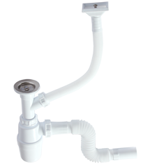 Bottle Siphon With Overflow And Flexible Pipe (Ø32-50) (Vertical)