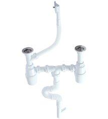 Bottle Double Siphon With Overflow ,flexible Pipe And Machine Connection (Ø32) (Side)